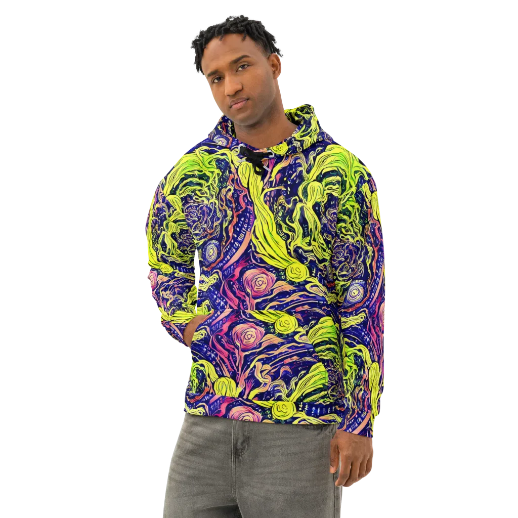 Psychedelic Herbarium on Cotton Hoodie — Left Front