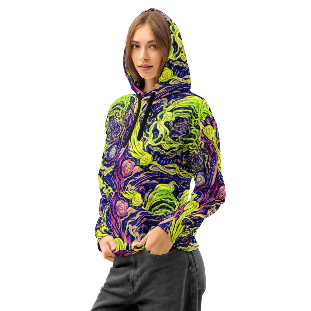Psychedelic Herbarium on Cotton Hoodie — Left Front