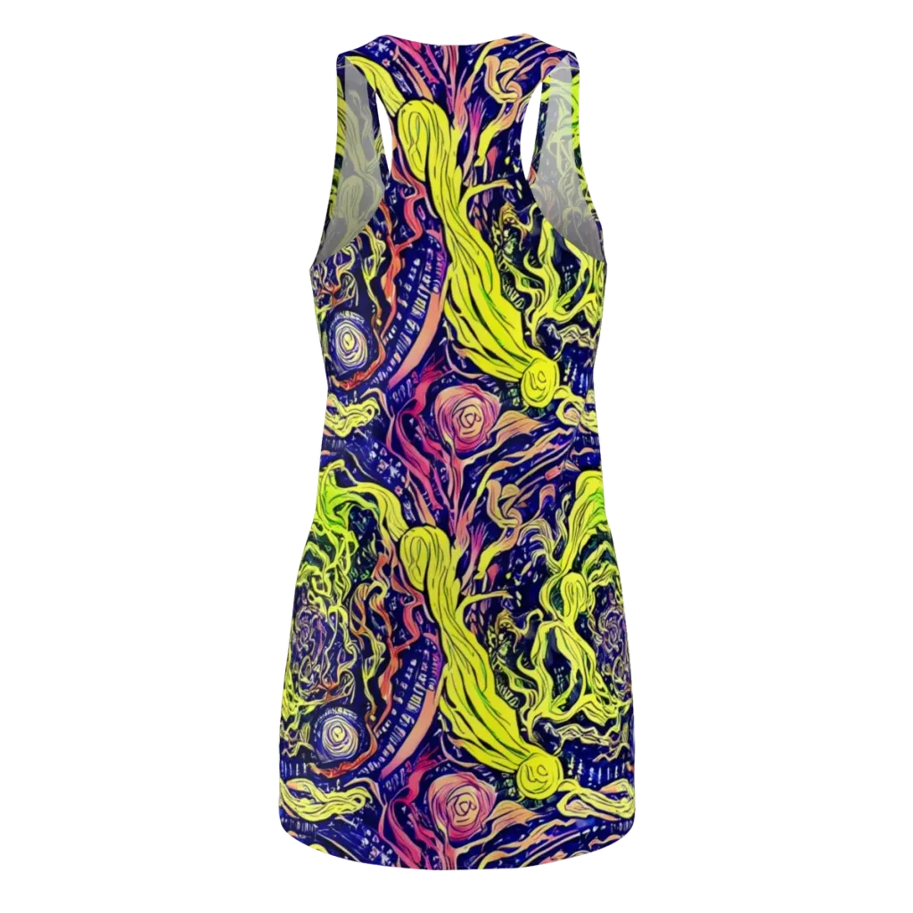 Psychedelic Herbarium on Racerback Dress — Back