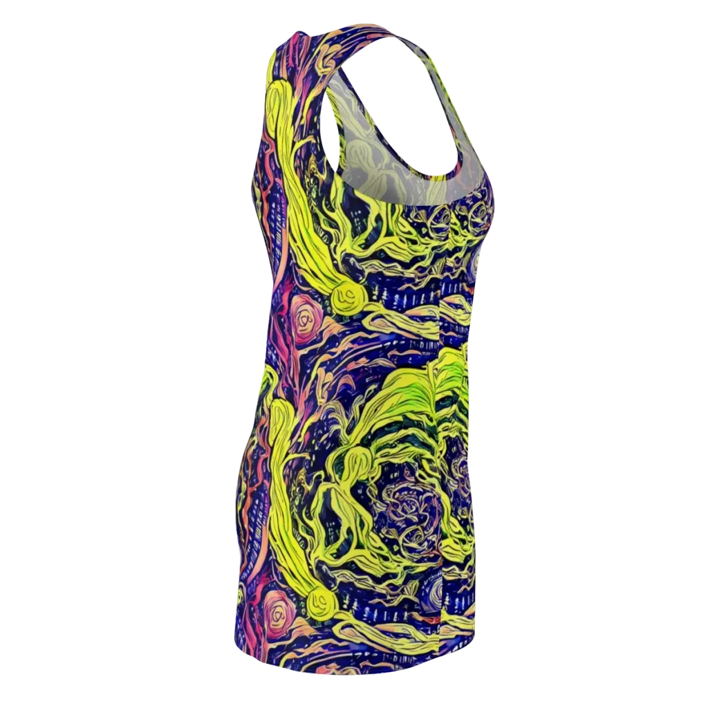 Psychedelic Herbarium on Racerback Dress — Back Side
