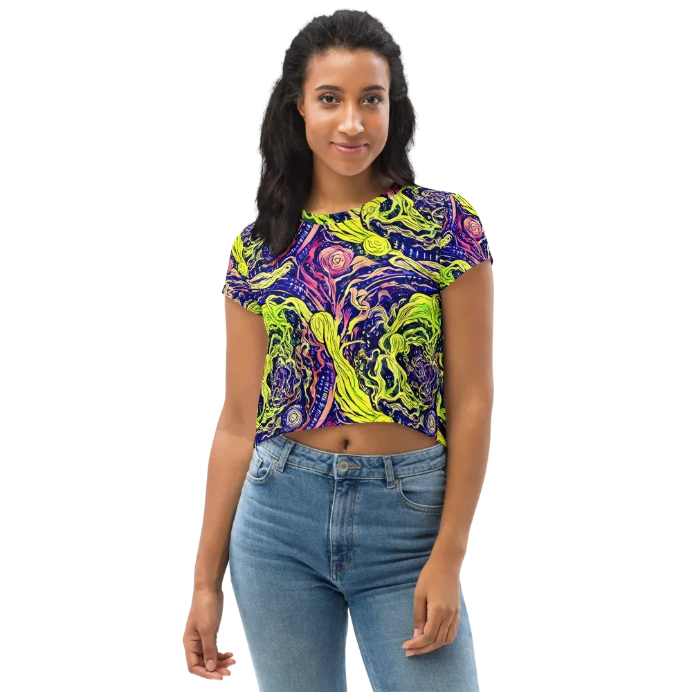 Psychedelic Herbarium on Crop Tee — Front