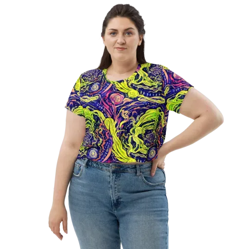 Psychedelic Herbarium on a Crop Tee