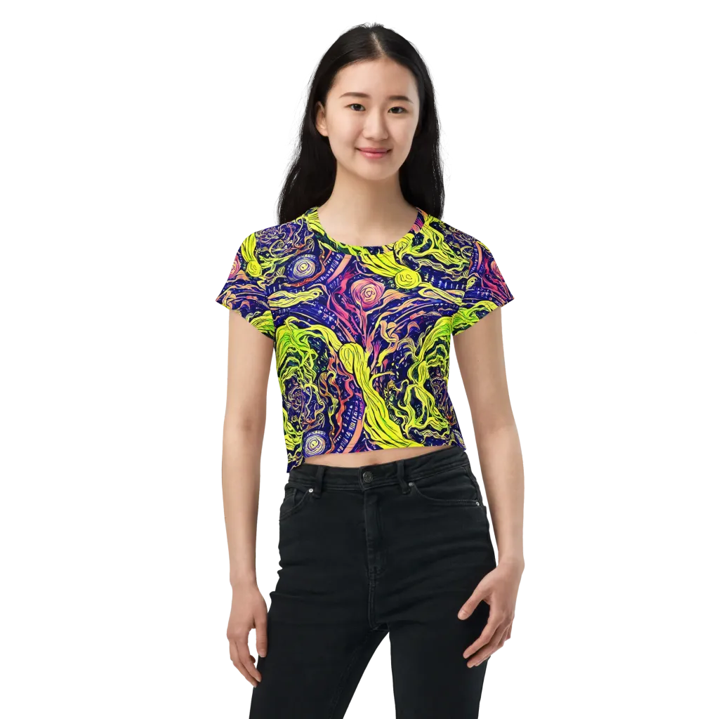 Psychedelic Herbarium on Crop Tee — Front