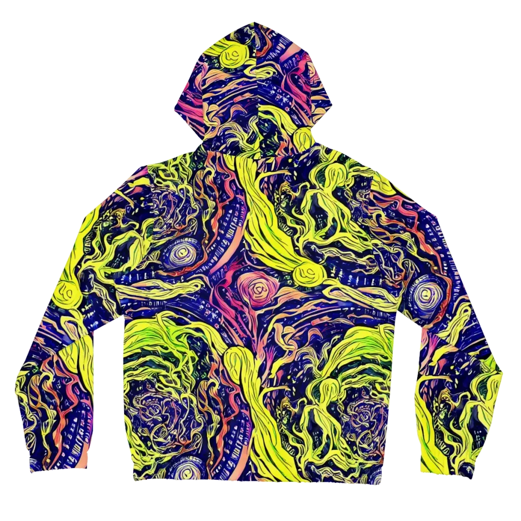Psychedelic Herbarium on Women's Full-Zip Hoodie — Back