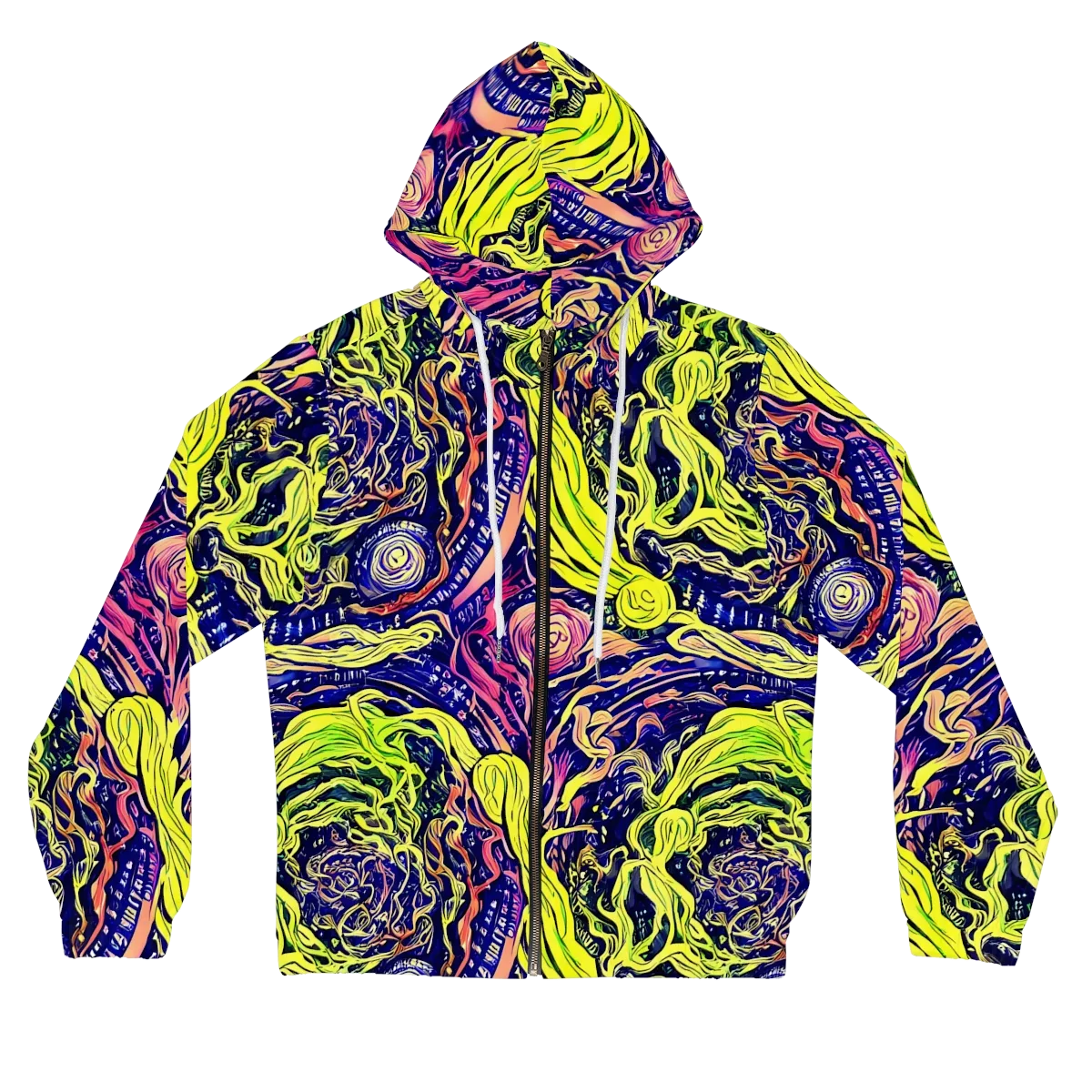 Psychedelic Herbarium on Women's Full-Zip Hoodie — Front