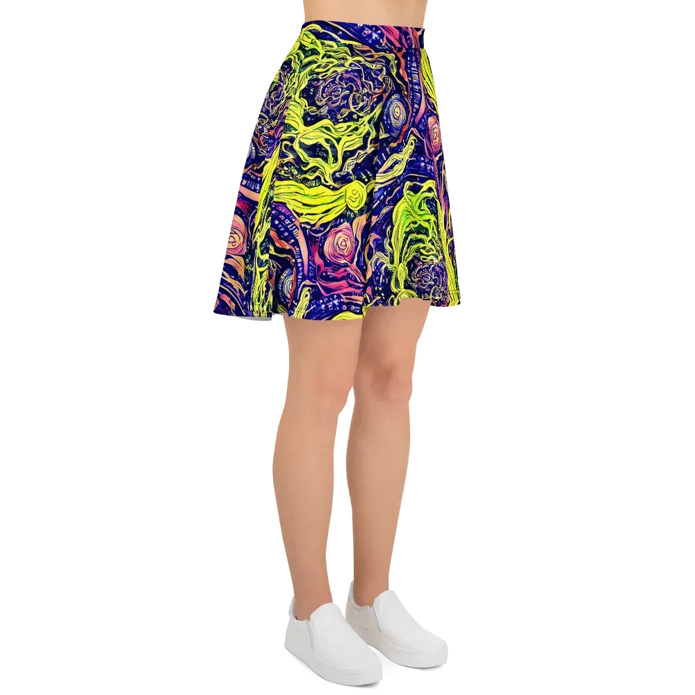Psychedelic Herbarium on Skater Skirt — Right