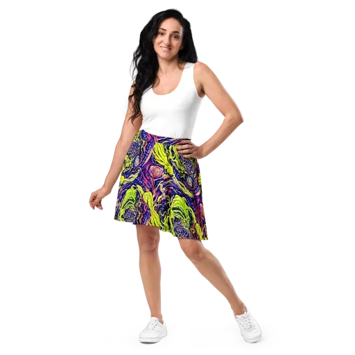 Psychedelic Herbarium on a Skater Skirt