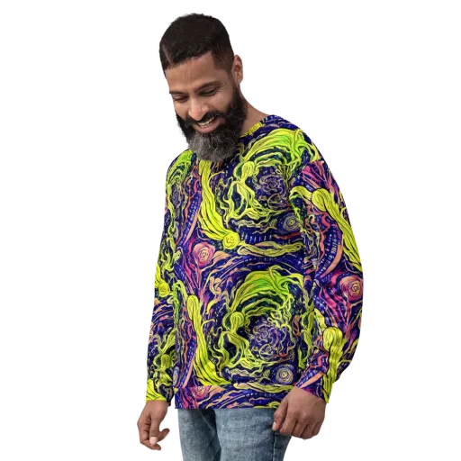 Psychedelic Herbarium on a Sweatshirt