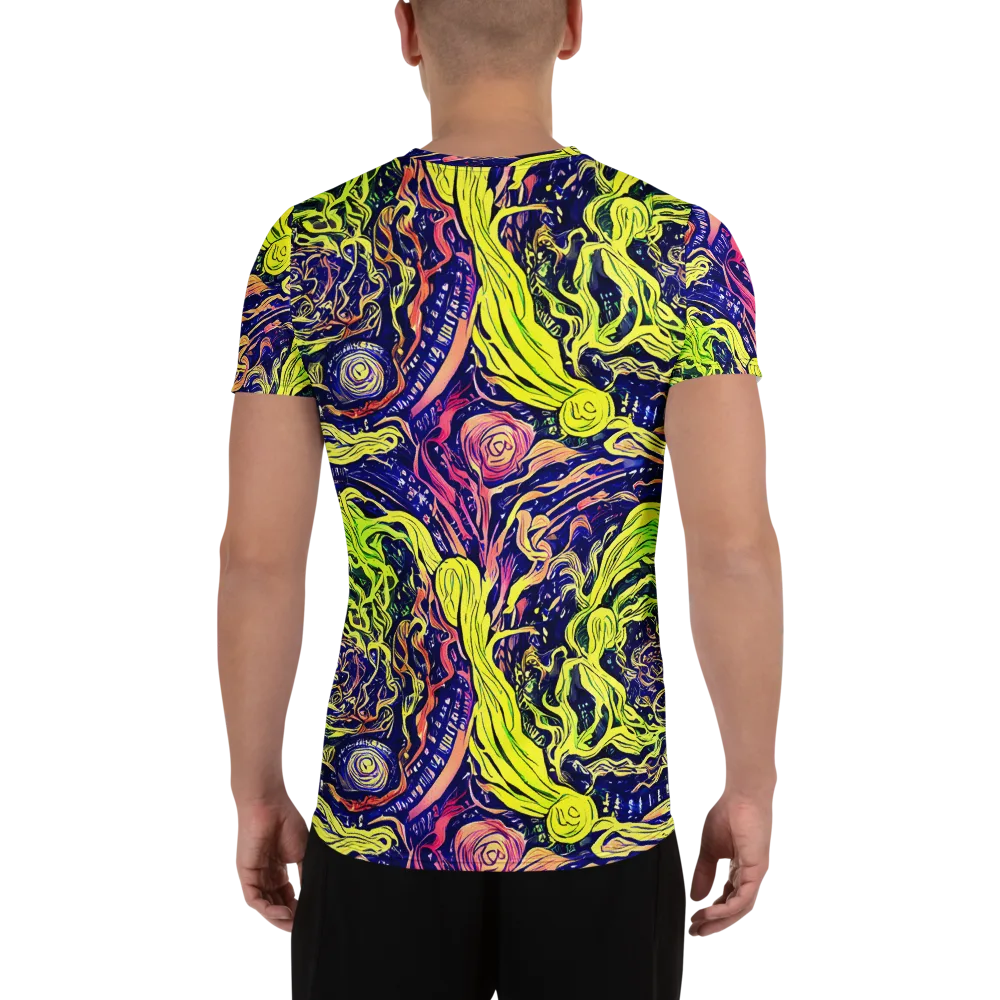 Psychedelic Herbarium on Men's Athletic T-Shirt — Back