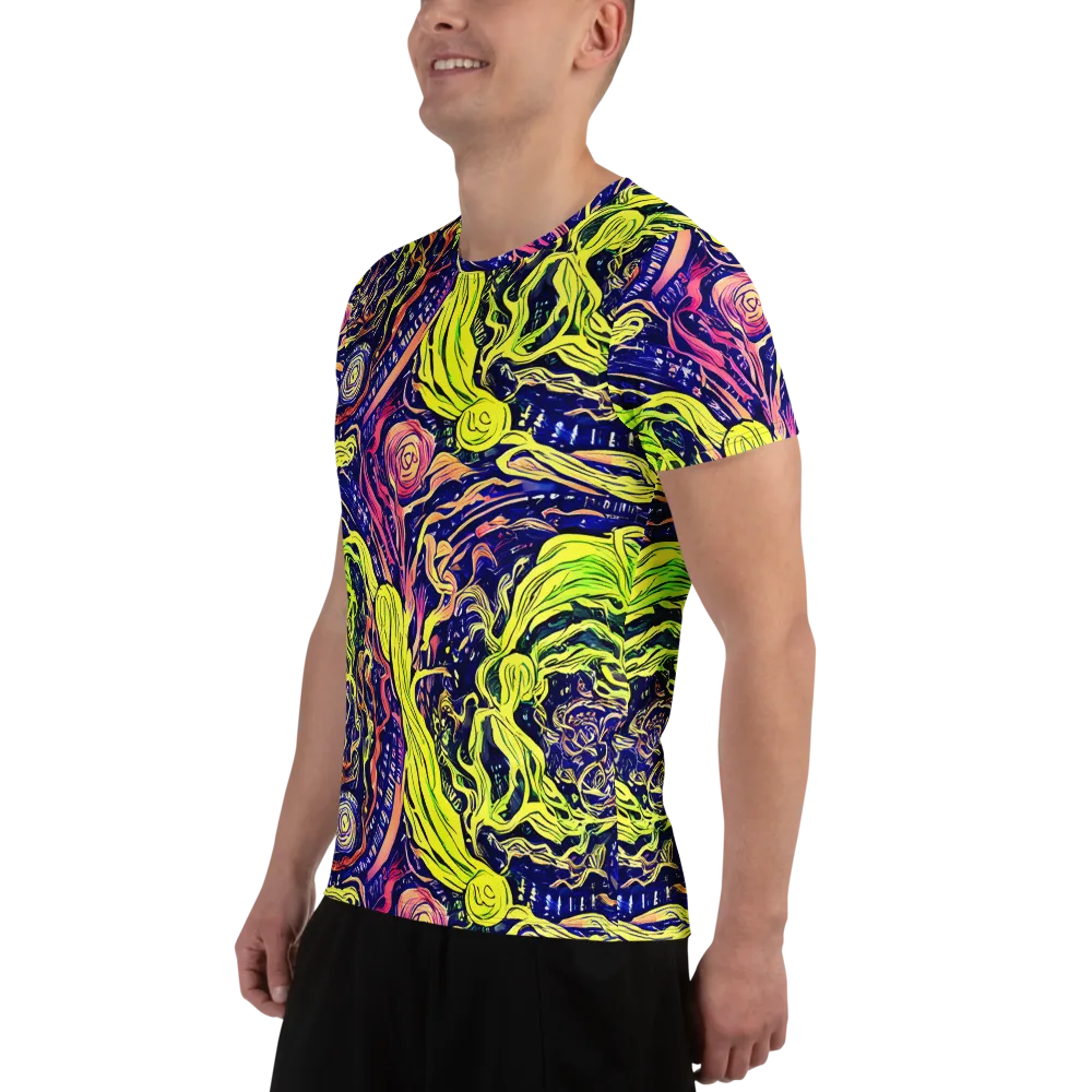 Psychedelic Herbarium on Men's Athletic T-Shirt — Left