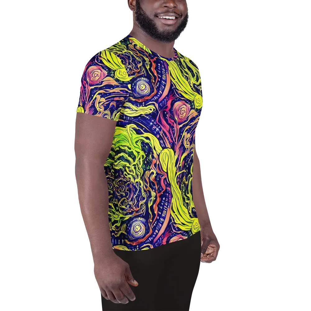 Psychedelic Herbarium on Men's Athletic T-Shirt — Right