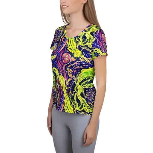 Psychedelic Herbarium on a Women's Athletic T-Shirt