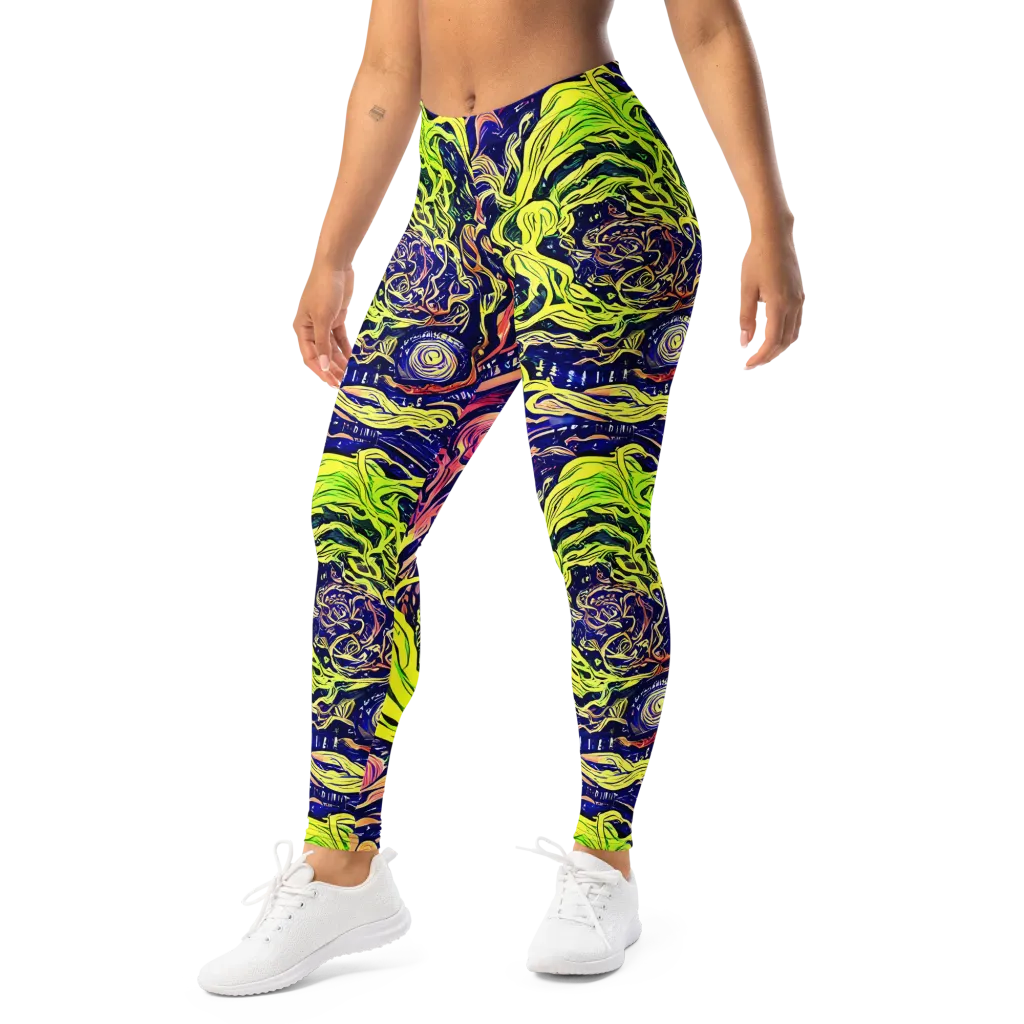 Psychedelic Herbarium on Leggings — Left Front