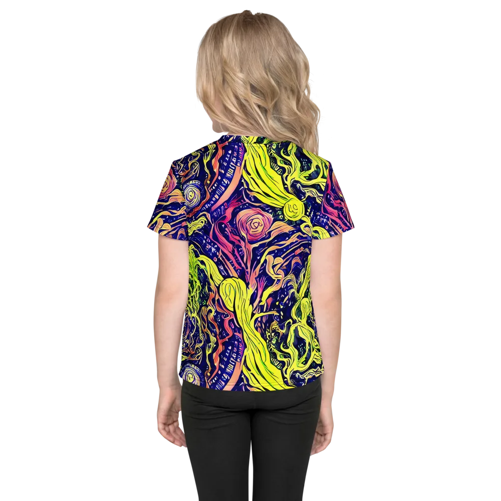 Psychedelic Herbarium on Kids Crew Neck T-Shirt — Back
