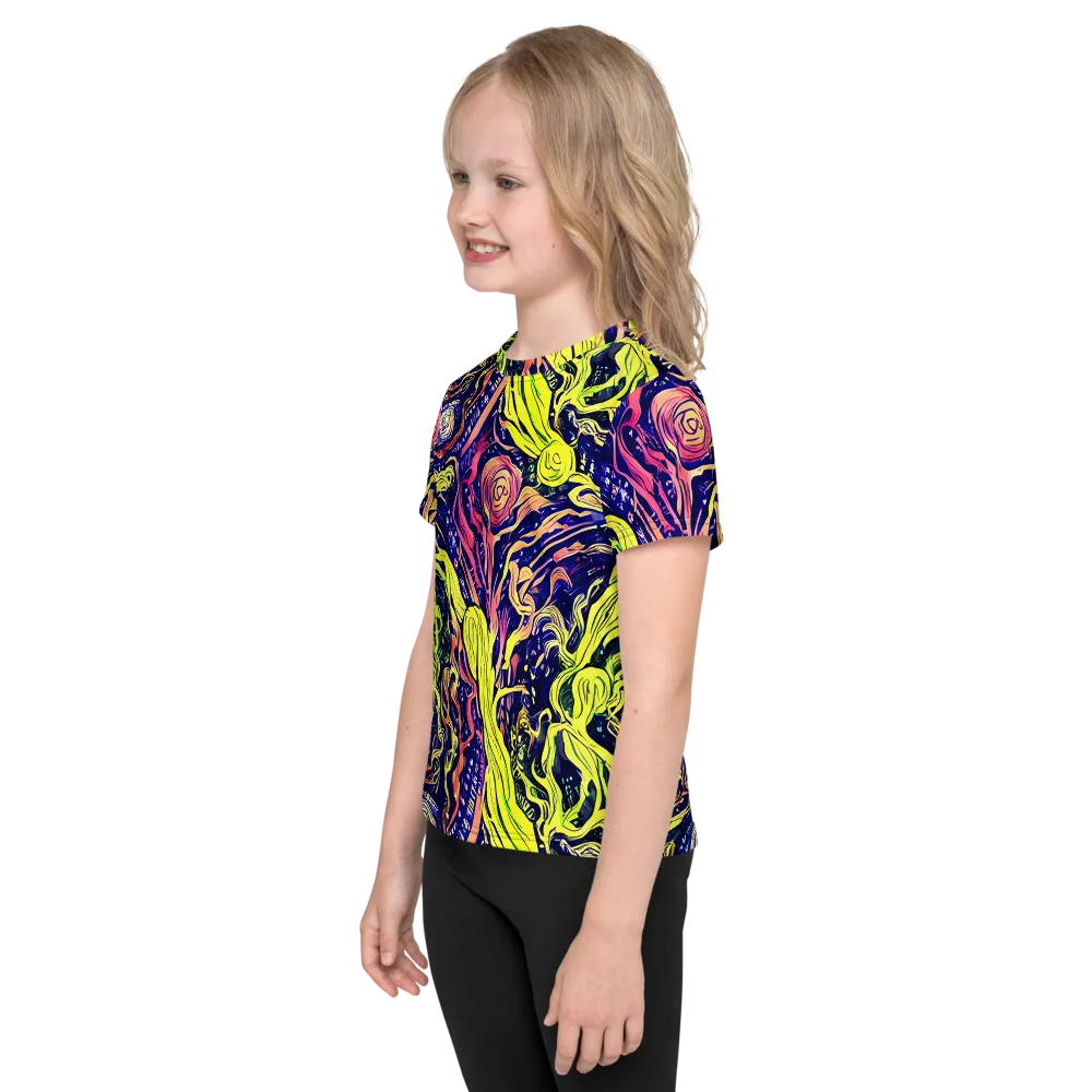 Psychedelic Herbarium on Kids Crew Neck T-Shirt — Left