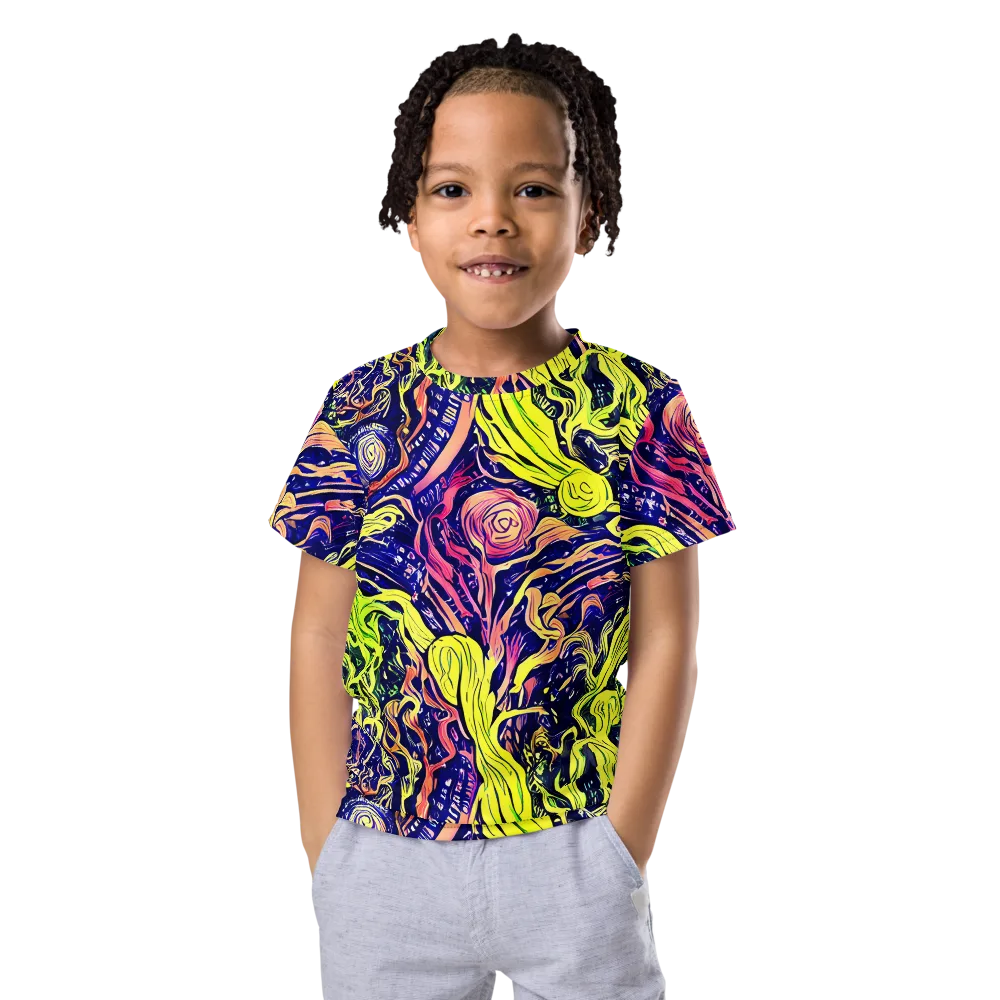 Psychedelic Herbarium on Kids Crew Neck T-Shirt — Front