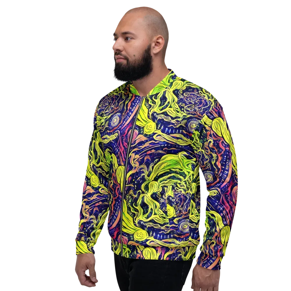 Psychedelic Herbarium on Bomber Jacket — Left