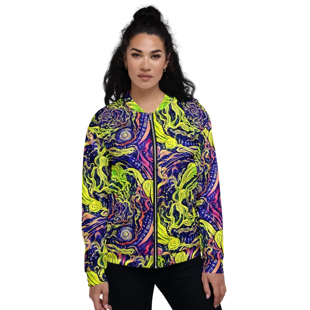 Psychedelic Herbarium on Bomber Jacket — Front