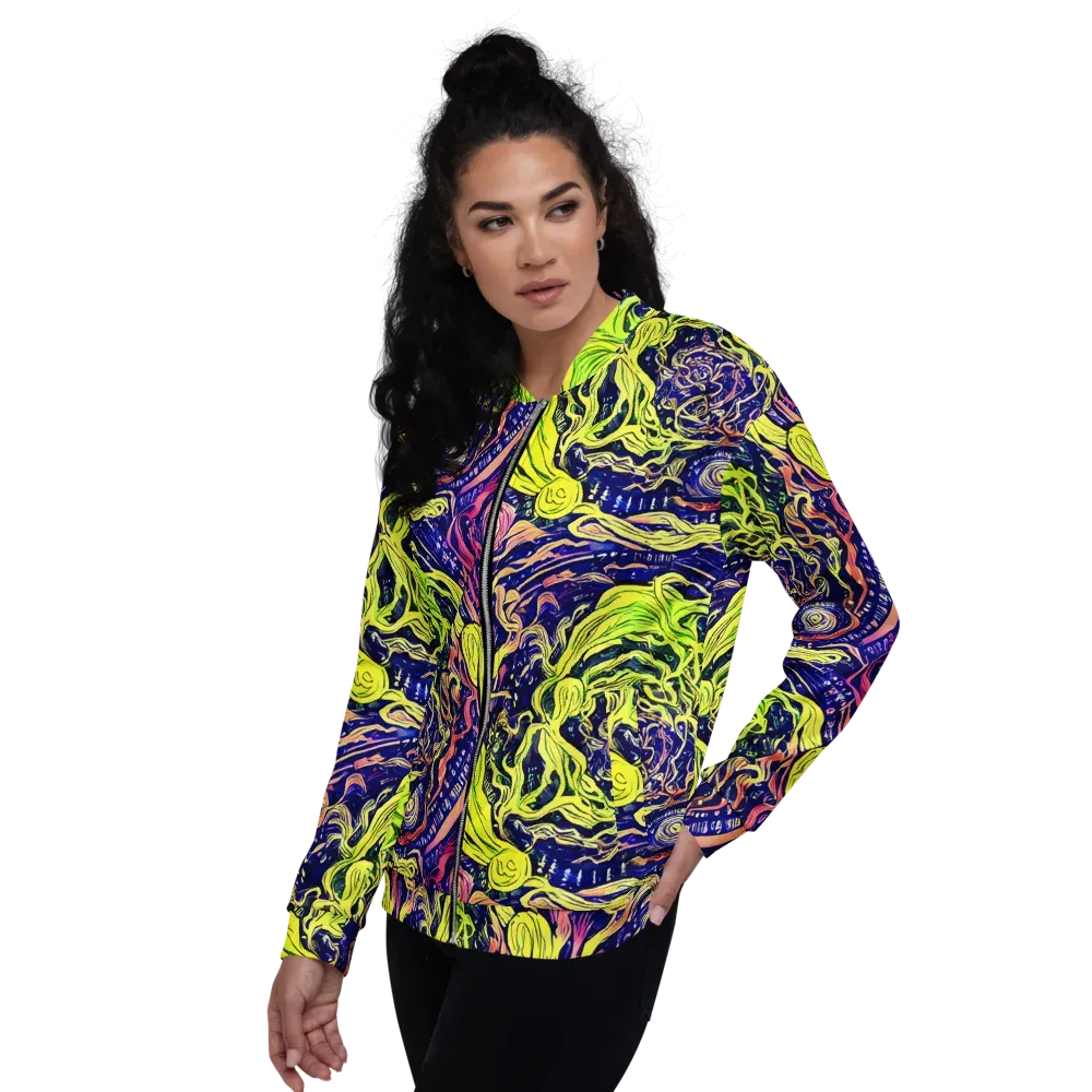 Psychedelic Herbarium on Bomber Jacket — Left