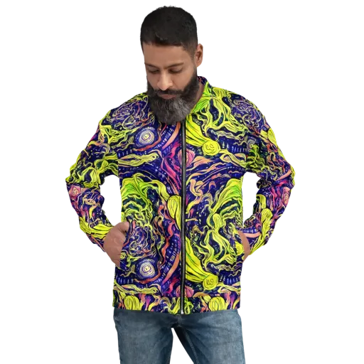 Psychedelic Herbarium on a Bomber Jacket