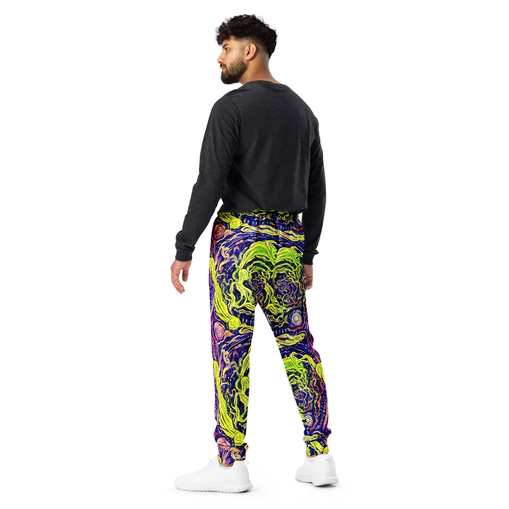 Psychedelic Herbarium on Men's Joggers — Back