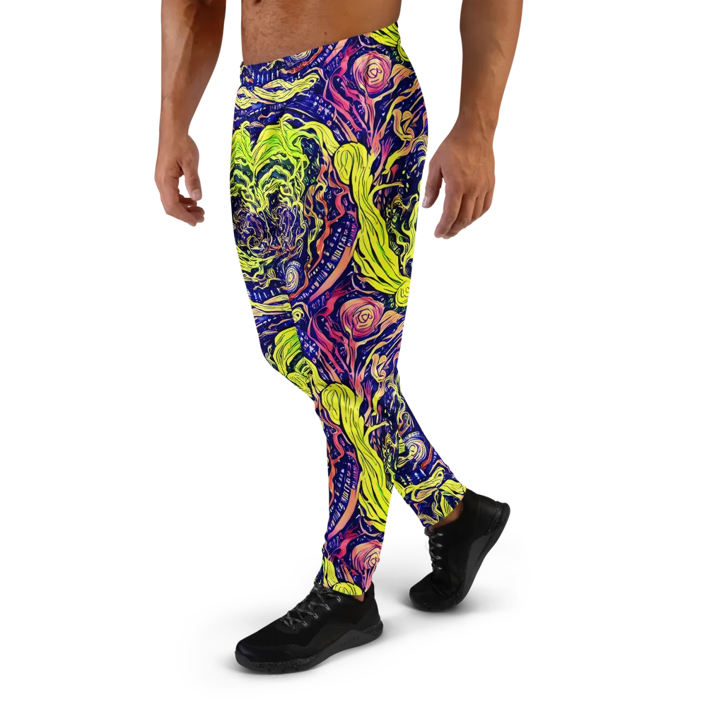 Psychedelic Herbarium on Men's Joggers — Left