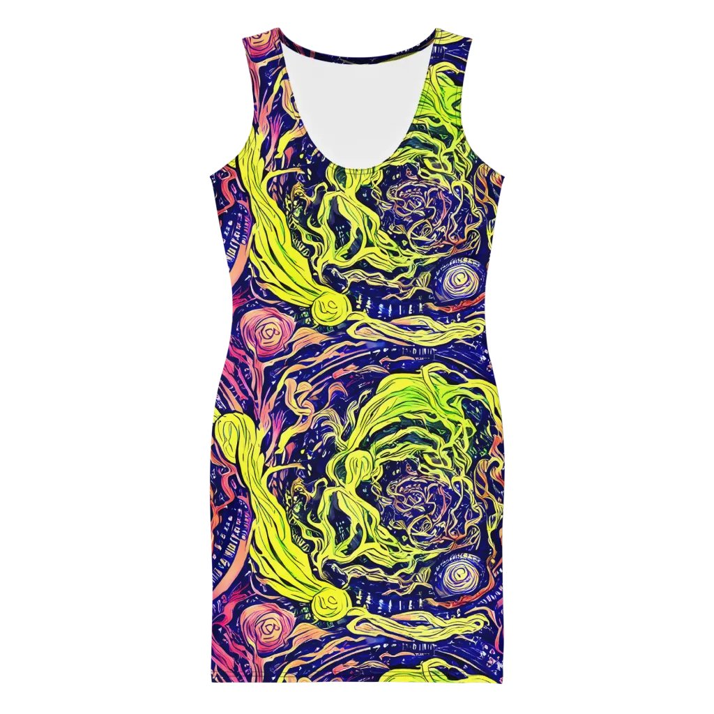 Psychedelic Herbarium on Bodycon Dress — Front