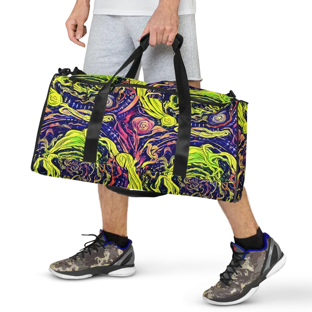 Psychedelic Herbarium on Duffle Bag — Front
