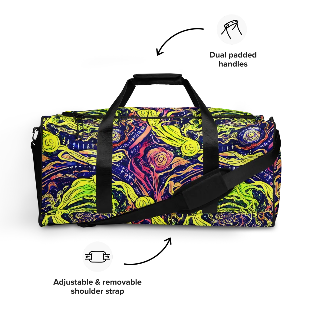 Psychedelic Herbarium on Duffle Bag — Front