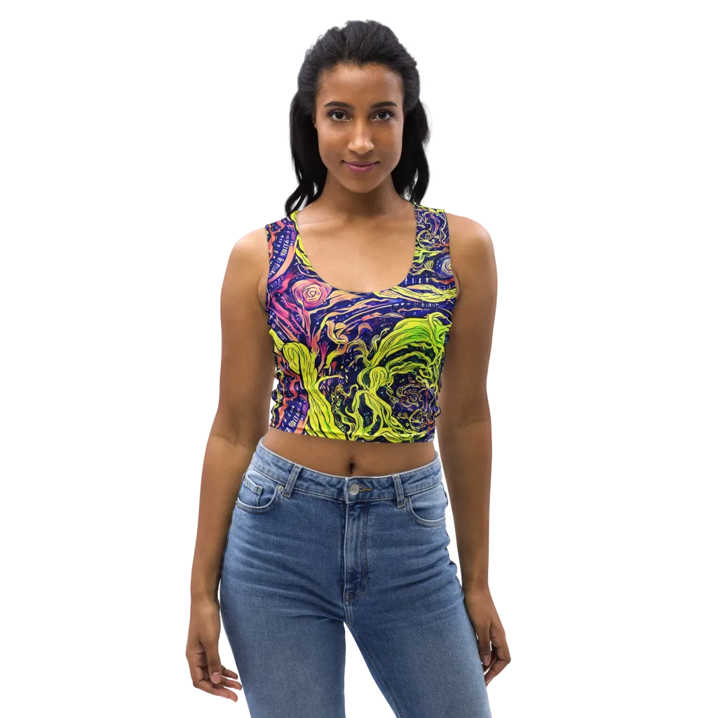 Psychedelic Herbarium on Crop Top — Front
