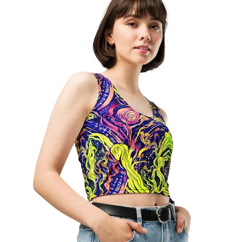 Psychedelic Herbarium on Crop Top — Right Front