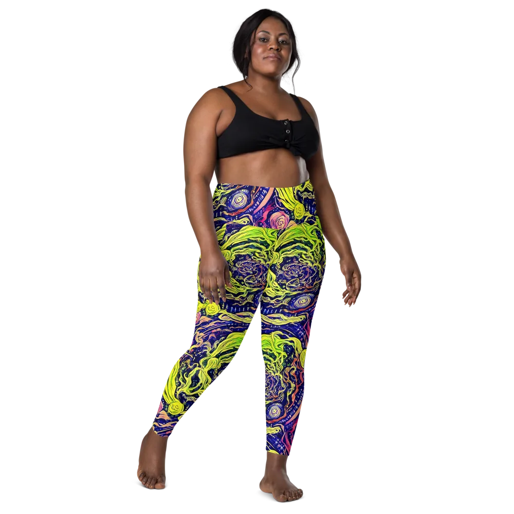 Psychedelic Herbarium on Leggings with Pockets — Front