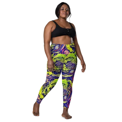 Psychedelic Herbarium on a Leggings with Pockets