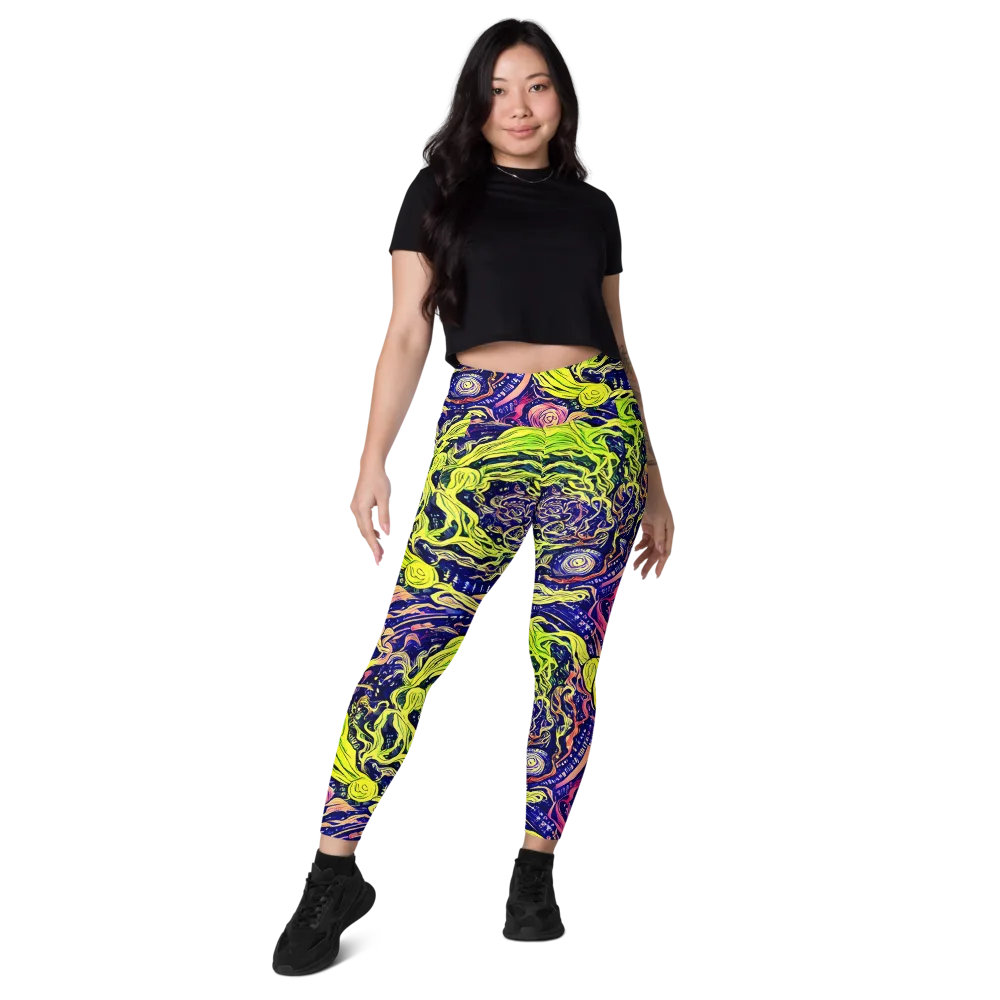 Psychedelic Herbarium on Leggings with Pockets — Front
