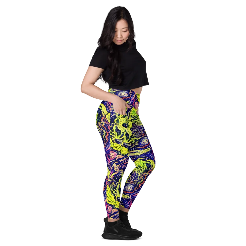 Psychedelic Herbarium on Leggings with Pockets — Right