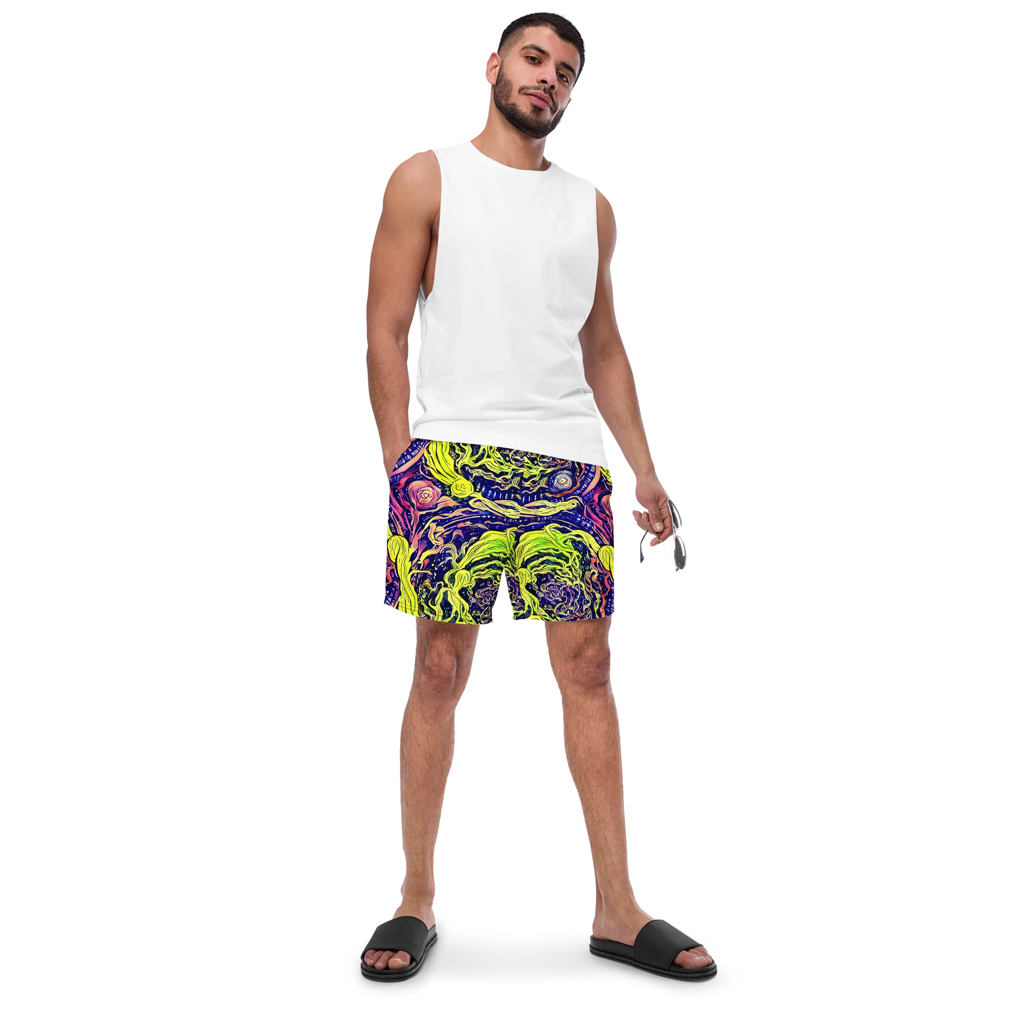 Psychedelic Herbarium on Swim Trunks — Front