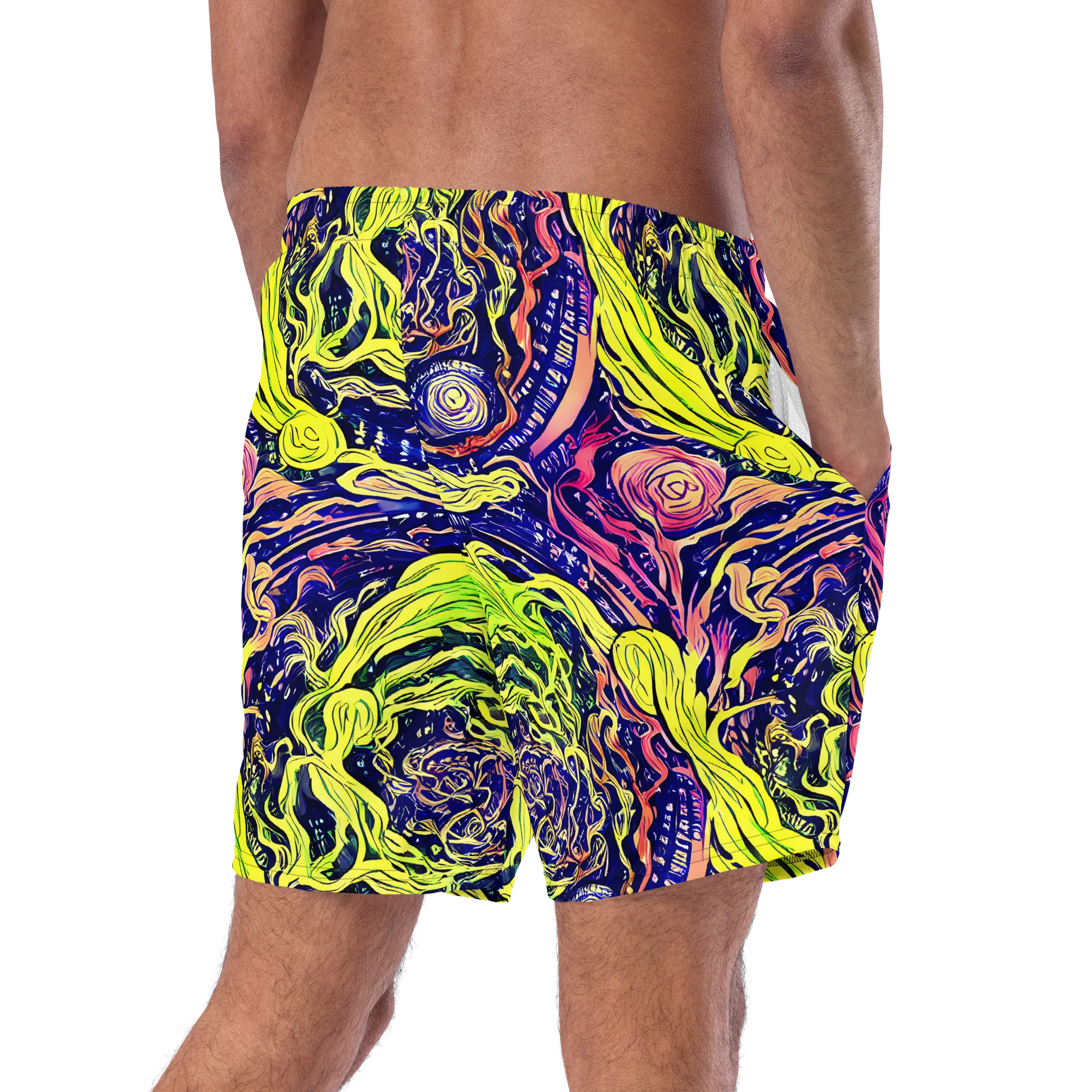 Psychedelic Herbarium on Swim Trunks — Right Back