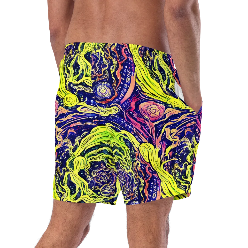 Psychedelic Herbarium on Swim Trunks — Right Back