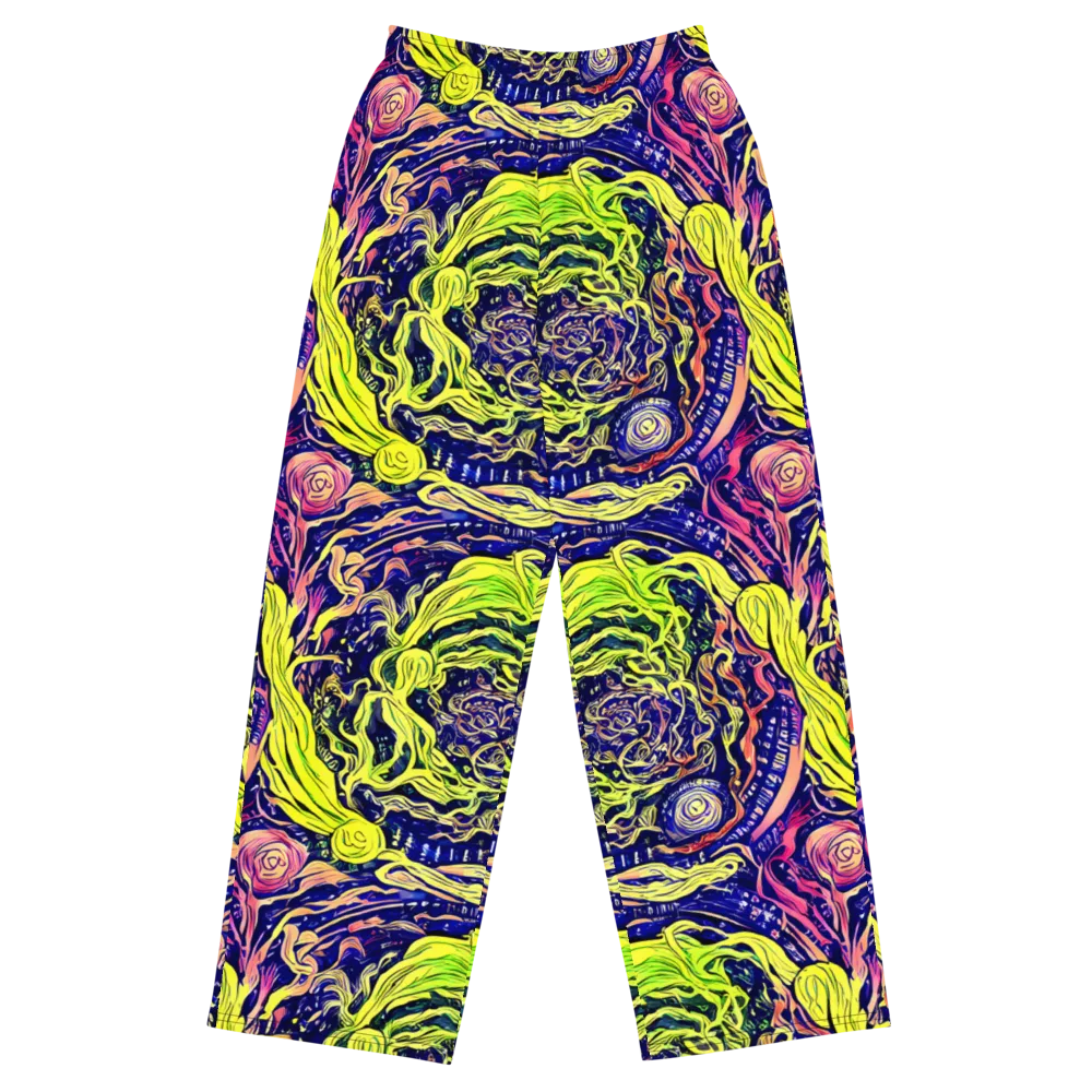 Psychedelic Herbarium on Wide-Leg Pants — Front