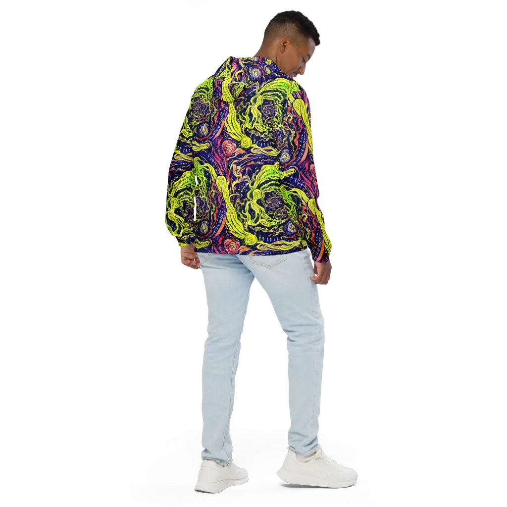 Psychedelic Herbarium on Men's Windbreaker — Back
