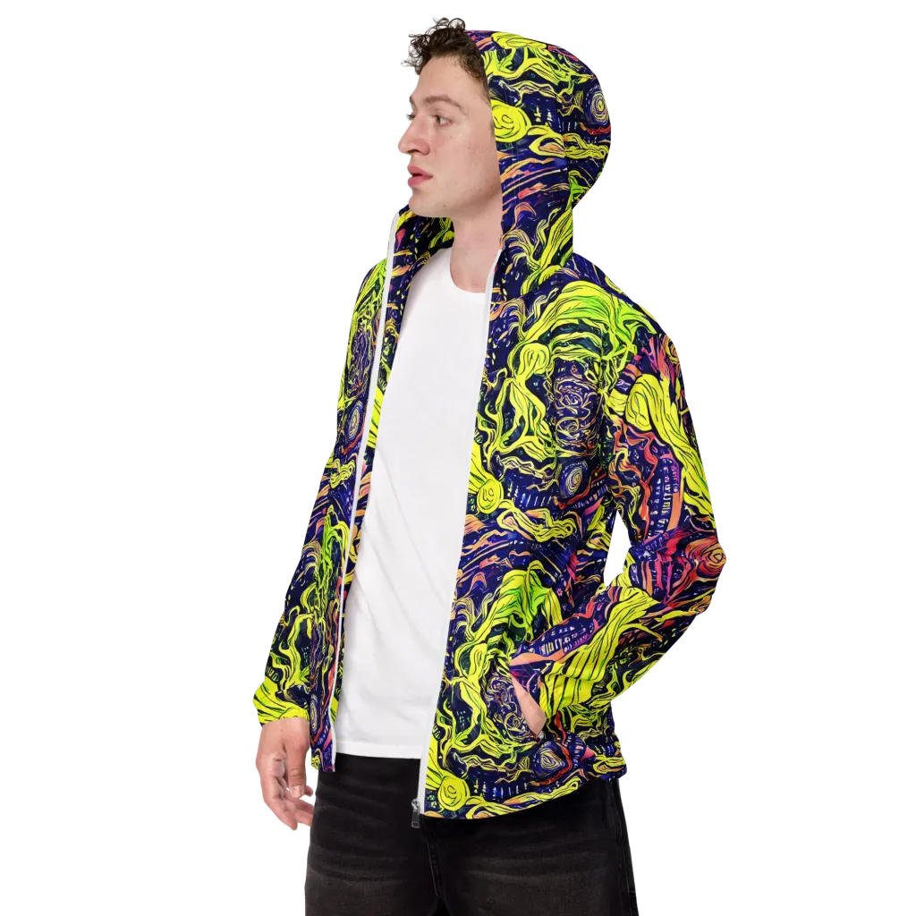 Psychedelic Herbarium on Men's Windbreaker — Left Front