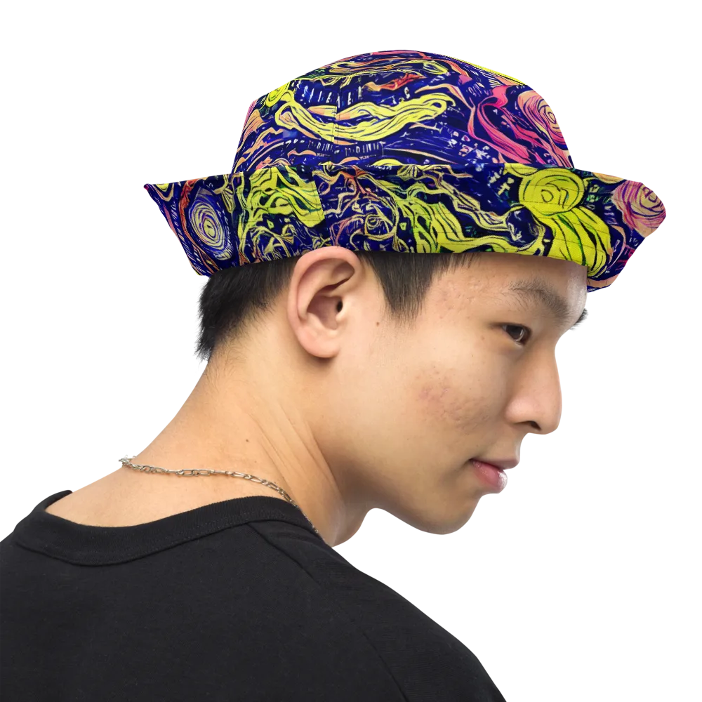 Psychedelic Herbarium on Reversible Bucket Hat — Right Outside