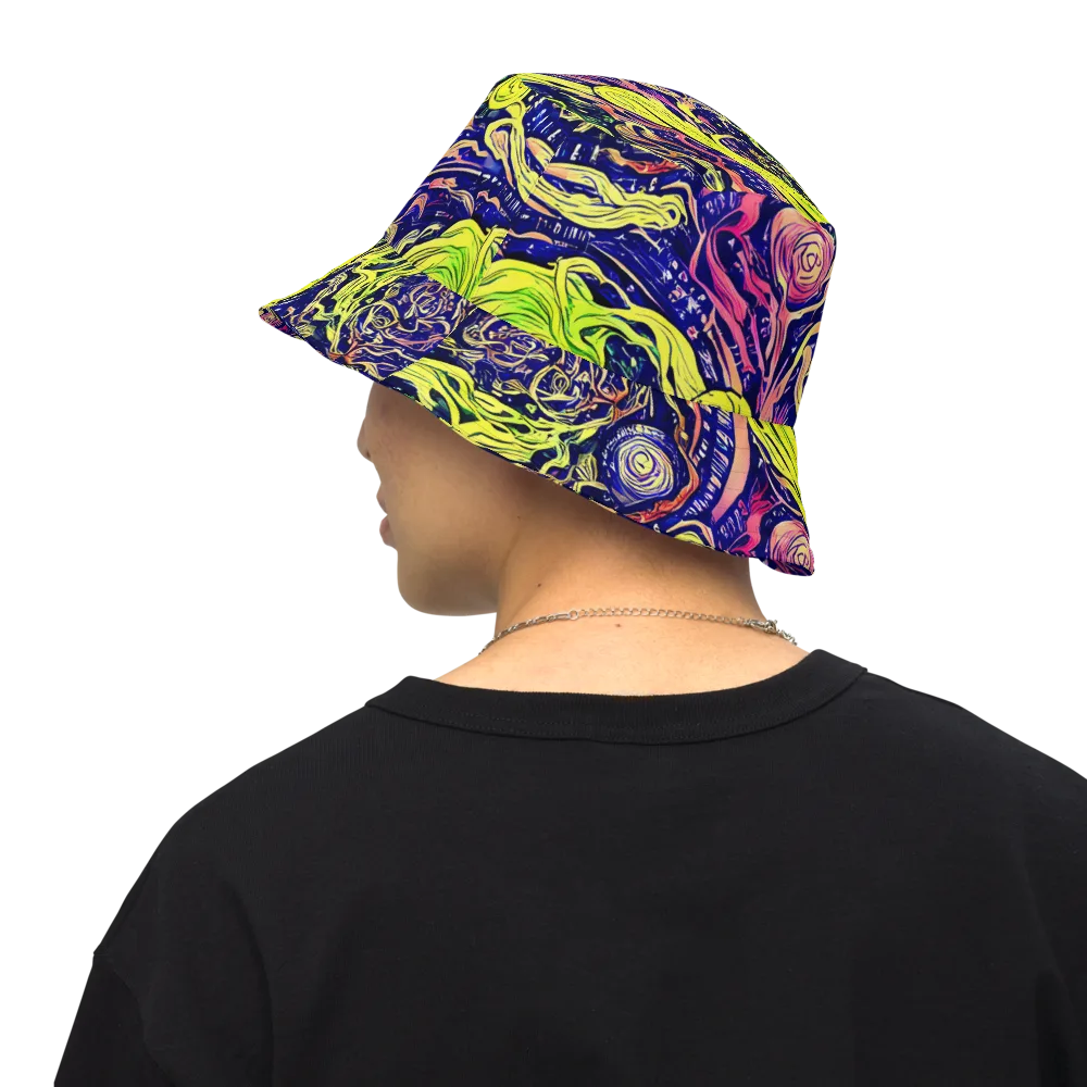 Psychedelic Herbarium on Reversible Bucket Hat — Back Inside
