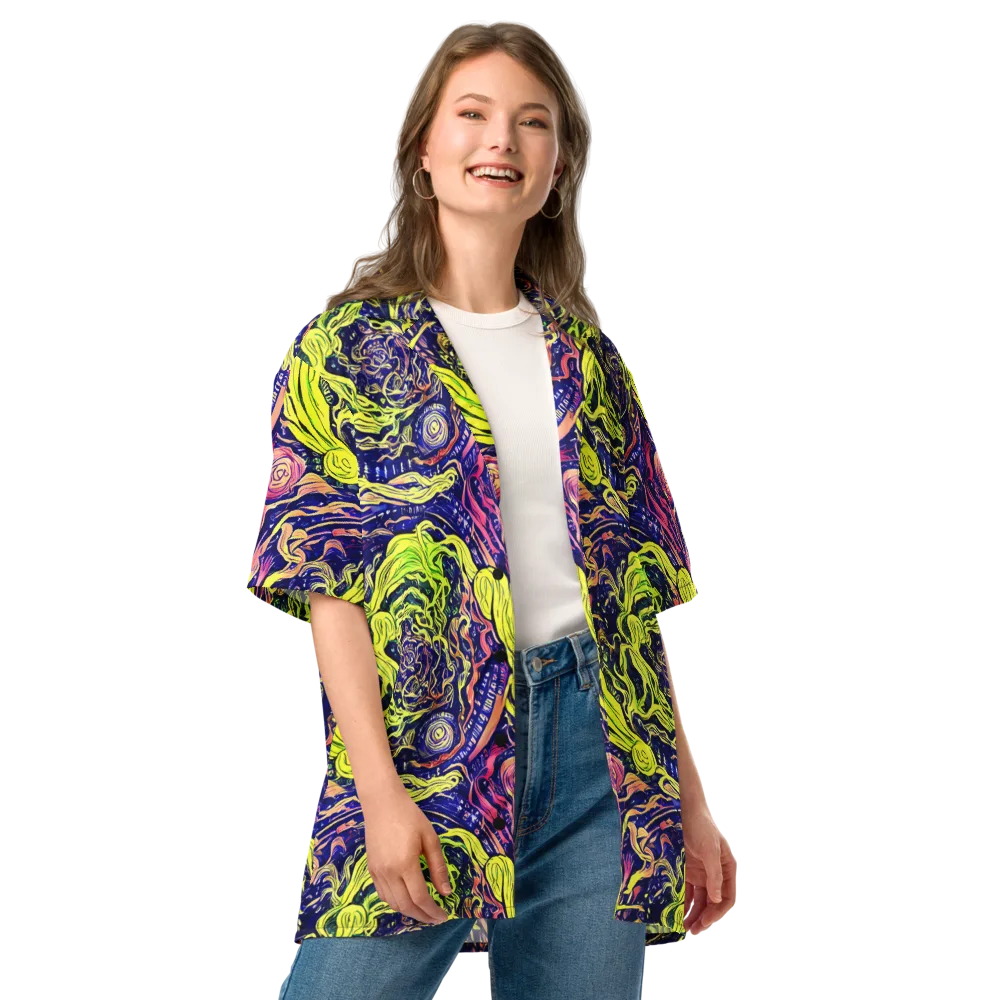 Psychedelic Herbarium on Button Shirt — Front
