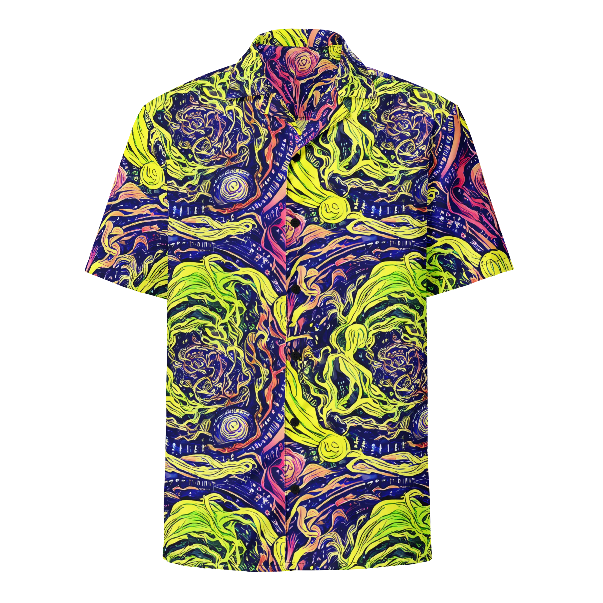 Psychedelic Herbarium on Button Shirt — Front
