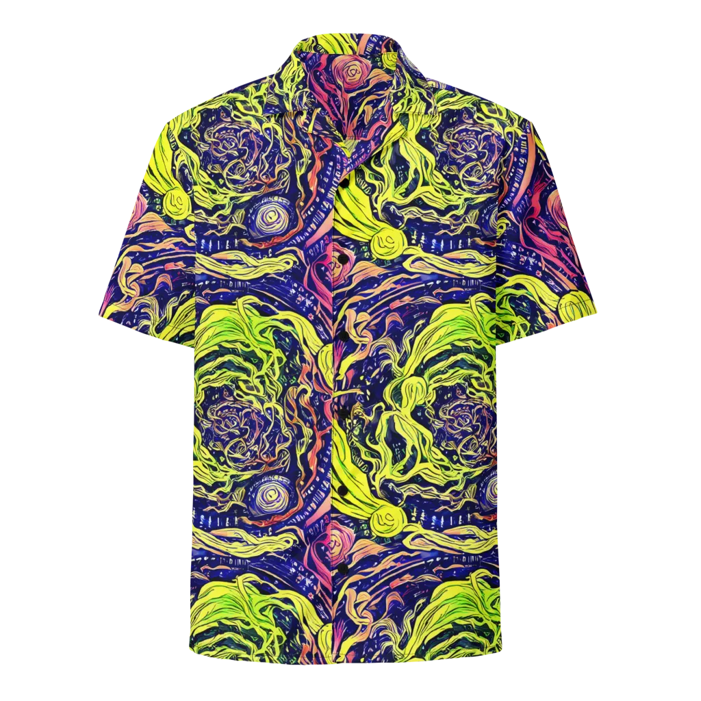 Psychedelic Herbarium on Button Shirt — Front