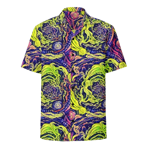 Psychedelic Herbarium on a Button Shirt