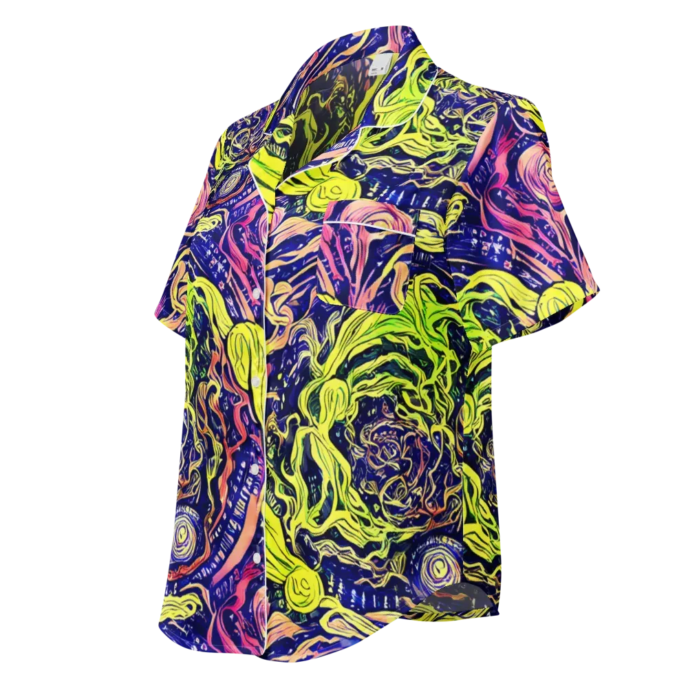 Psychedelic Herbarium on Women's Short Sleeve Pajama Top — Left Front
