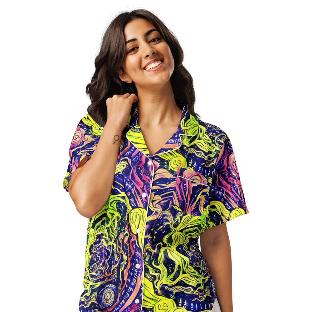 Psychedelic Herbarium on Women's Short Sleeve Pajama Top — Front