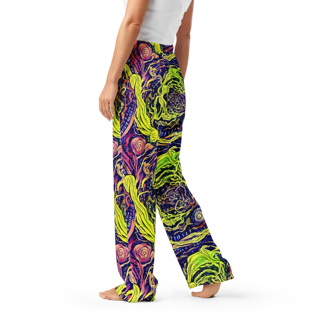 Psychedelic Herbarium on Women's Pajama Pants — Left